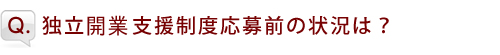 独立支援制度応募前の状況は？