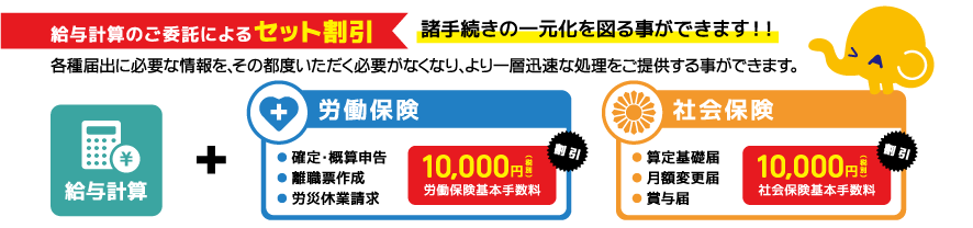 給与計算のご委託によるセット割引